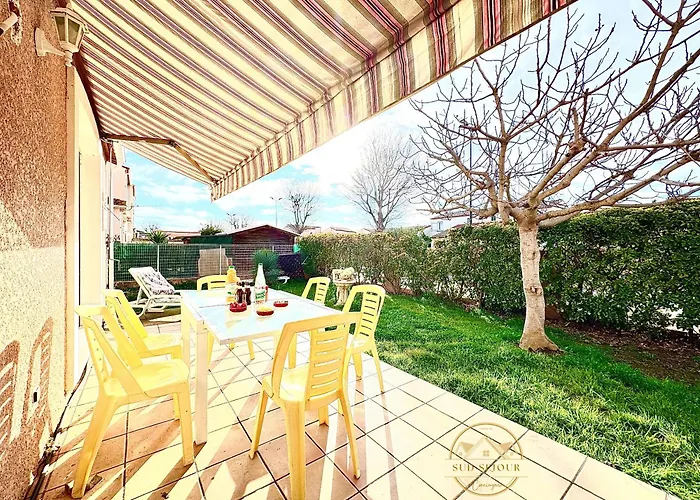 Semesterbostad Les Lauriers -3 Chambres, Climatisation, Terrasse, Jardin, Bbq & Plancha- Sudsejourconciergerie *