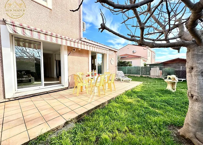 Semesterbostad Les Lauriers -3 Chambres, Climatisation, Terrasse, Jardin, Bbq & Plancha- Sudsejourconciergerie Elne